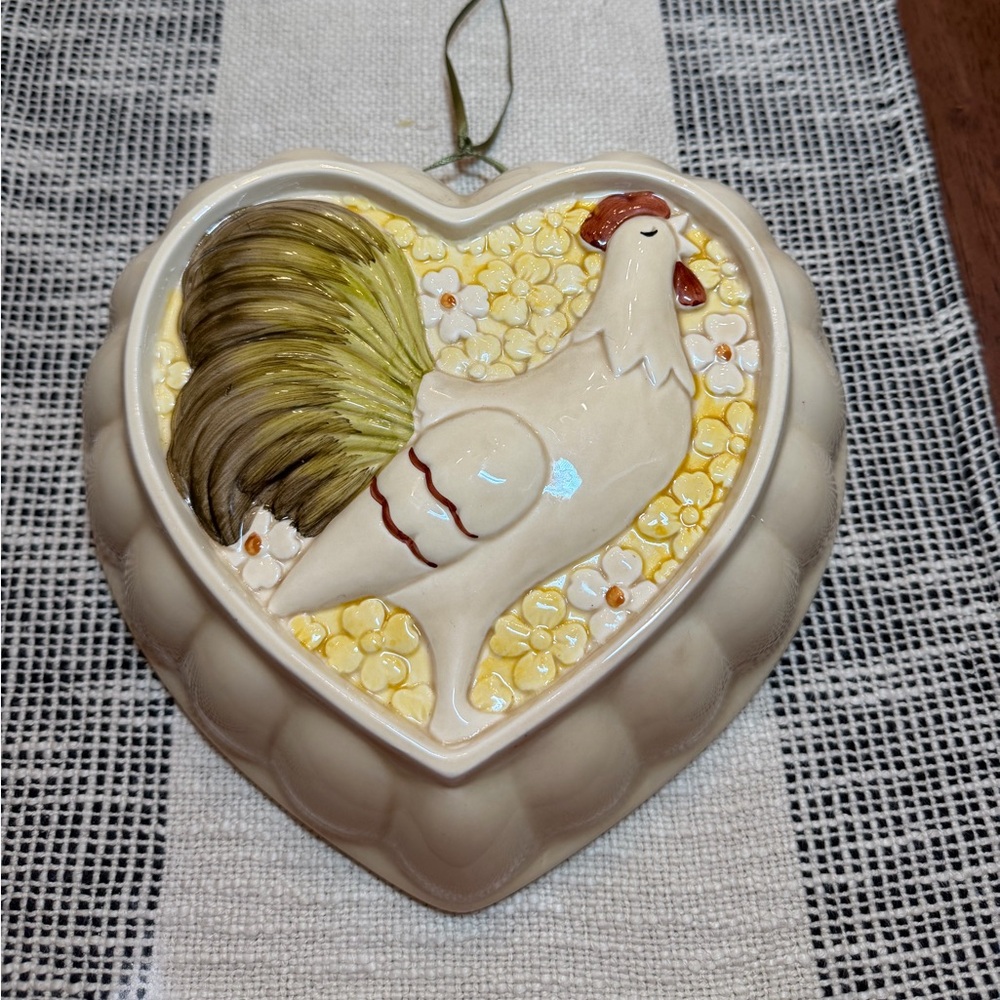 Vintage Himark Heart-Shaped Rooster Wall Decor